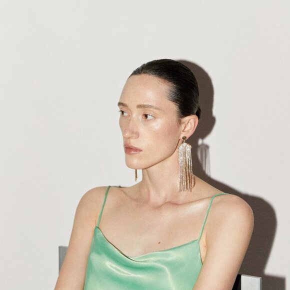 Mango Crystal Waterfall Earrings - Picture 2 of 9